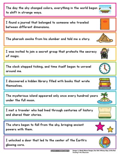 Story Starters (Free Printables) - Superstar Worksheets