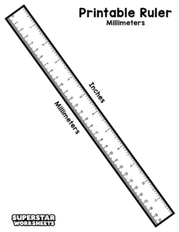Printable Ruler - Superstar Worksheets