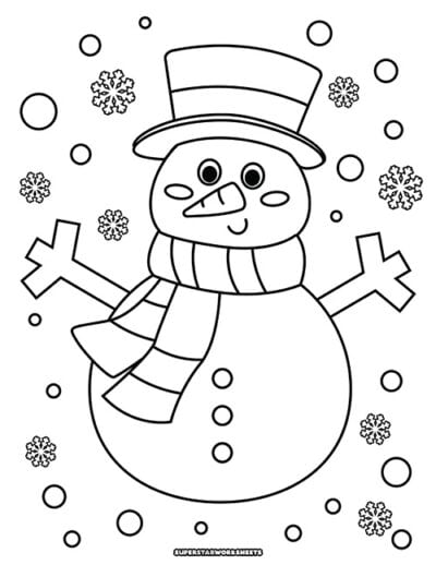 Snowman Coloring Pages (Free Printables) - Superstar Worksheets