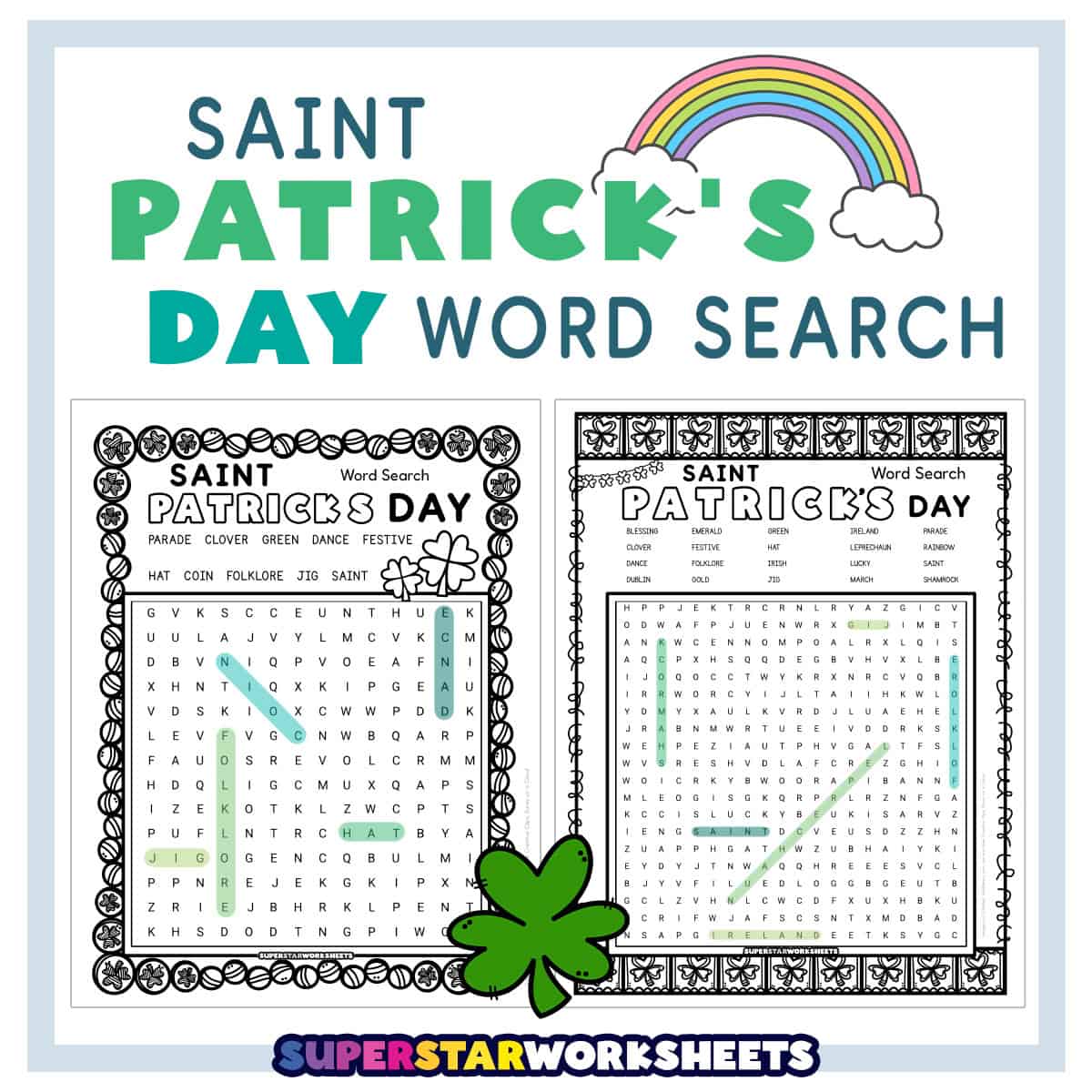 St. Patrick's Day Word Search (Free Printables) - Superstar Worksheets