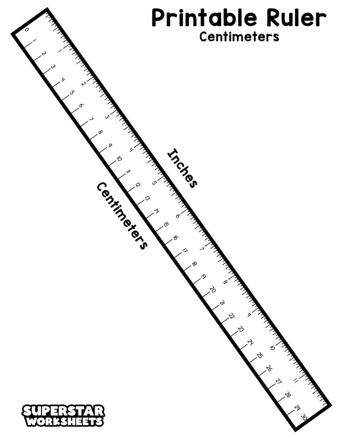 Printable Ruler - Superstar Worksheets