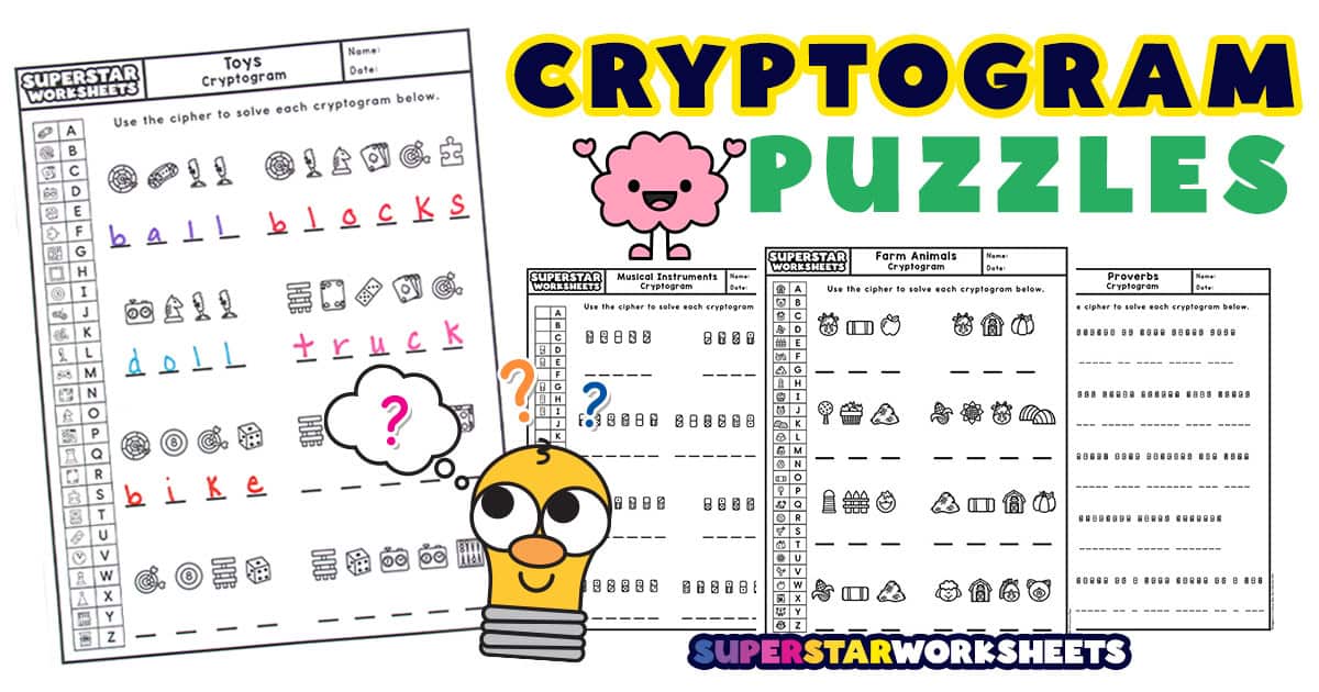 Cryptogram Puzzles (Free Printables) - Superstar Worksheets