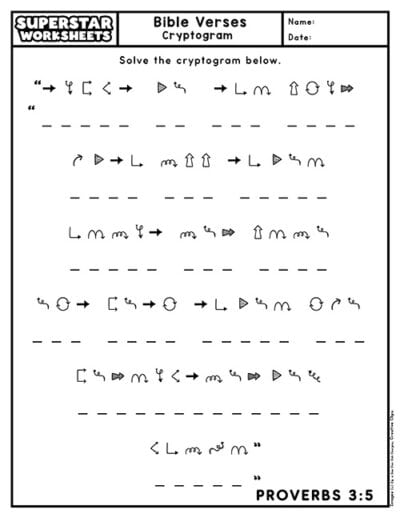 Cryptogram Puzzles (Free Printables) - Superstar Worksheets