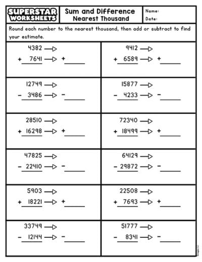 Printable Estimation Math Sheets Estimation Worksheets (Free Printables) - Superstar Worksheets