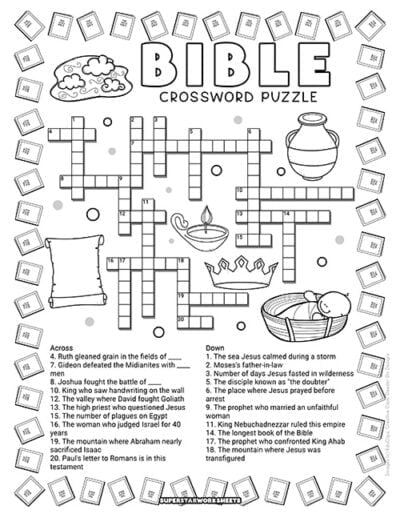 Bible Crossword Puzzles (Free Printables) - Superstar Worksheets