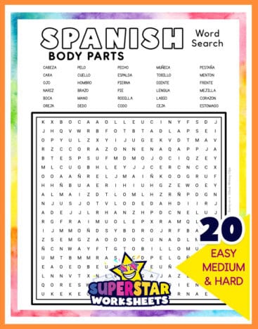 Spanish Word Search (Free Printables) - Superstar Worksheets