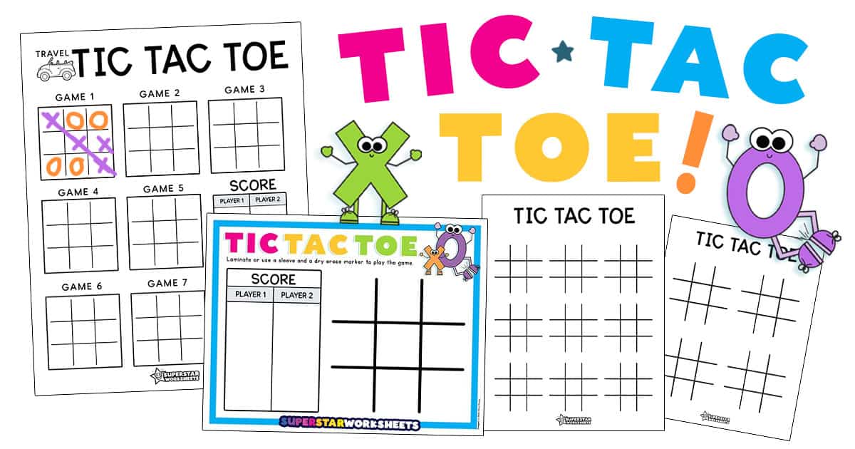 Tic Tac Toe (Free Printables) - Superstar Worksheets