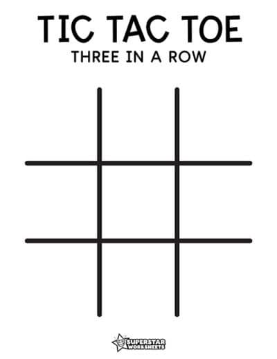 Tic Tac Toe Boards (Free Printables) - Superstar Worksheets