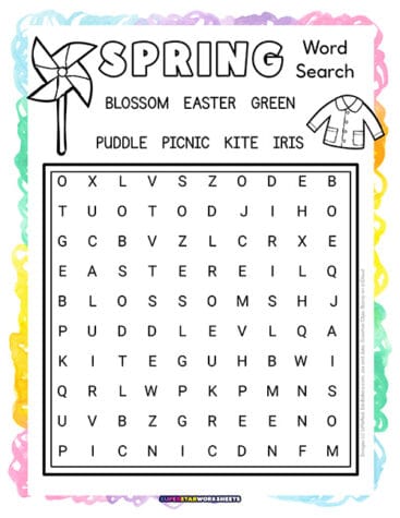 Spring Word Search (Free Printables) - Superstar Worksheets