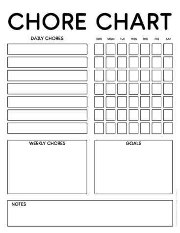 Editable Chore Charts (Free Printables) - Superstar Worksheets