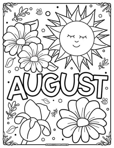 August Coloring Pages (Free Printables) - Superstar Worksheets