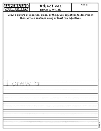 Adjective Worksheets (Free Printables) - Superstar Worksheets