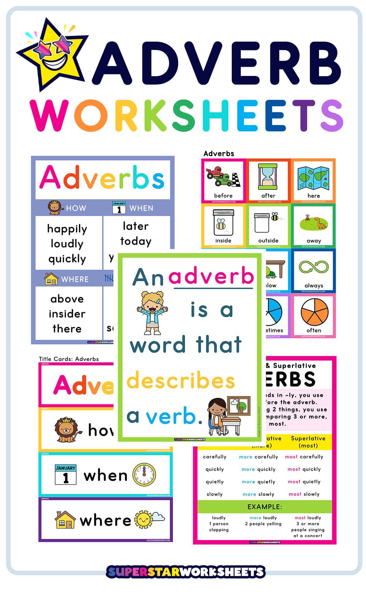 Adverb Worksheets (Free Printables) - Superstar Worksheets