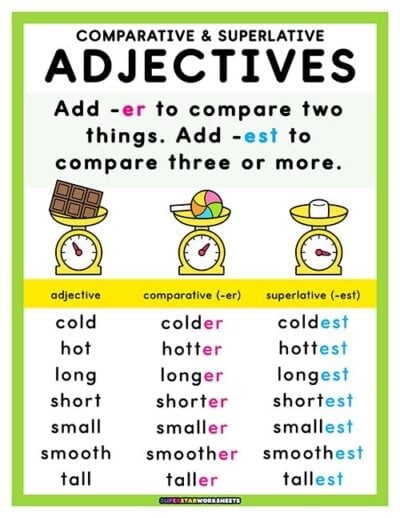 Adjective Worksheets (Free Printables) - Superstar Worksheets