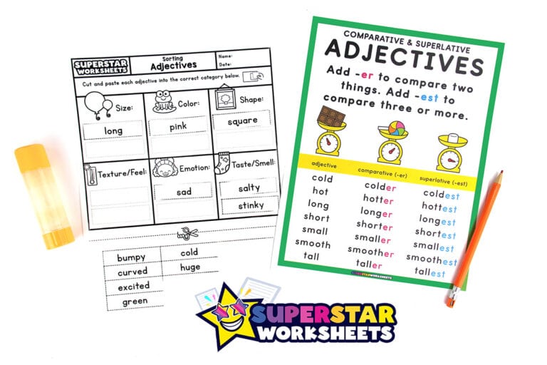Adjective Worksheets (Free Printables) - Superstar Worksheets