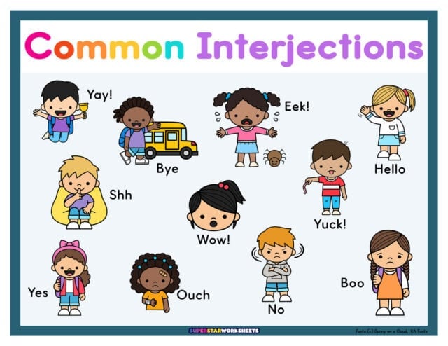 Interjection Worksheets (Free Printables) - Superstar Worksheets