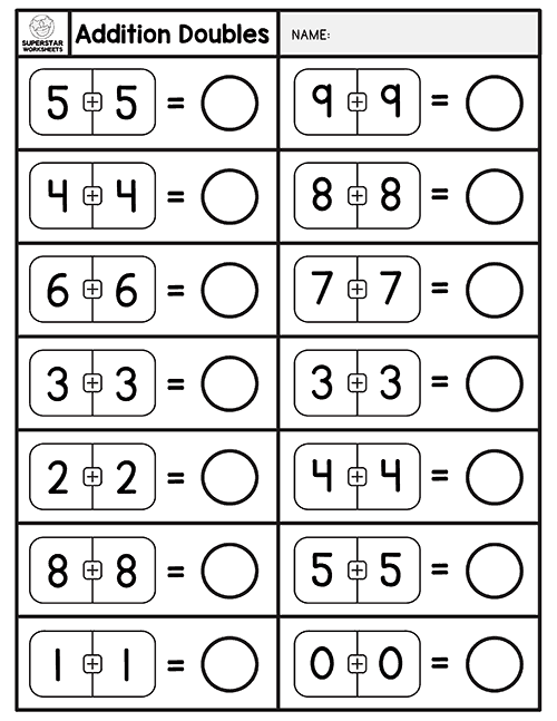 Addition Doubles Plus 1 Worksheets