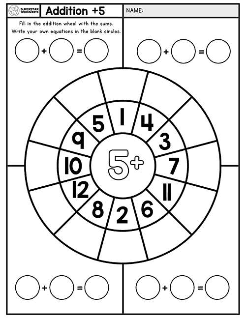 addition wheel worksheets superstar worksheets